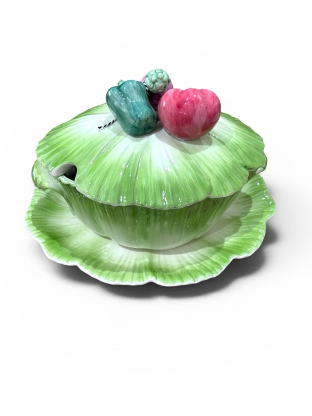 Otagiri Vintage Cabbage Leaf Soup Tureen & Platter